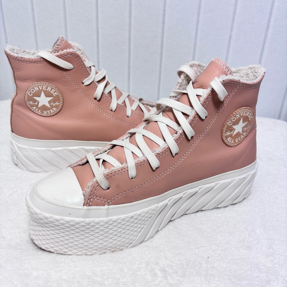 Converse Pink Platform High-Top Sneakers